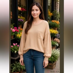 Loveriche Love Riche Blush Long Sleeve Polyester Spandex Top Women Size S